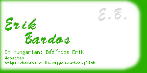 erik bardos business card